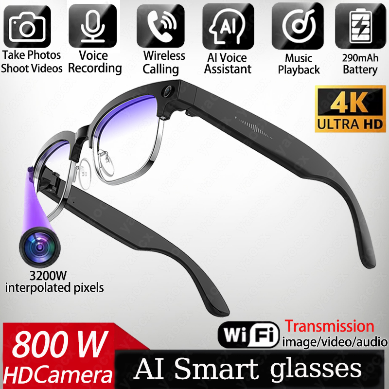 Photography Japanese - 4K Smart AI-Brille mit 8MP-Kamera, Videoaufnahme,