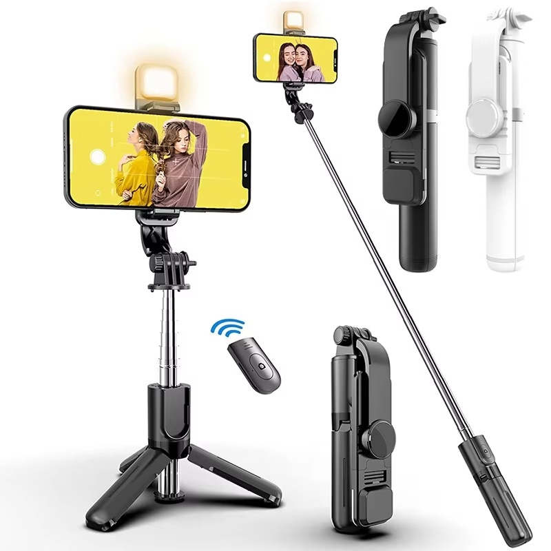 Photography Basics - Kabelloser Bluetooth-Selfie-Stick, faltbares, tragbares Stativ mit
